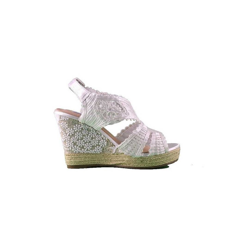 Women Calzaro Sandals|Espadrilles | Sandra White Jute Crib Sandal