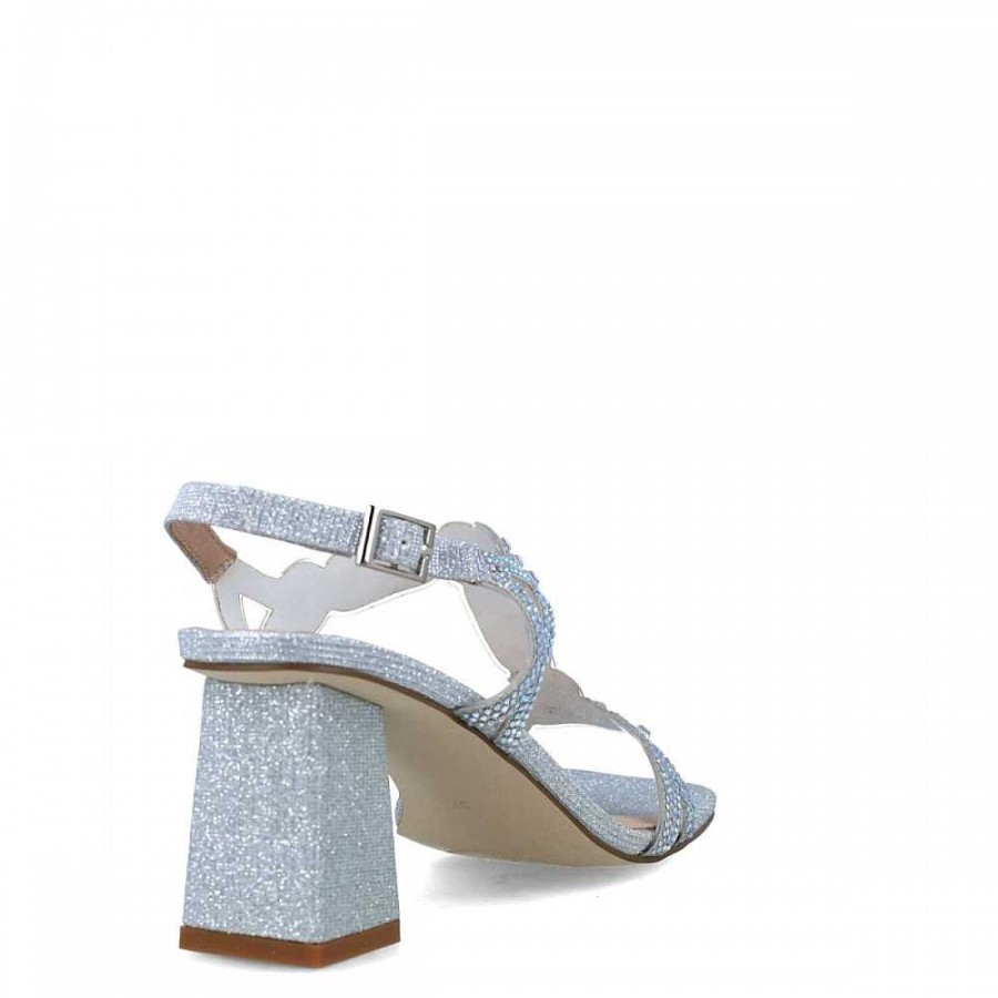 Women Calzaro Heeled shoes | Sandal 23660 Camelopardalis Silver