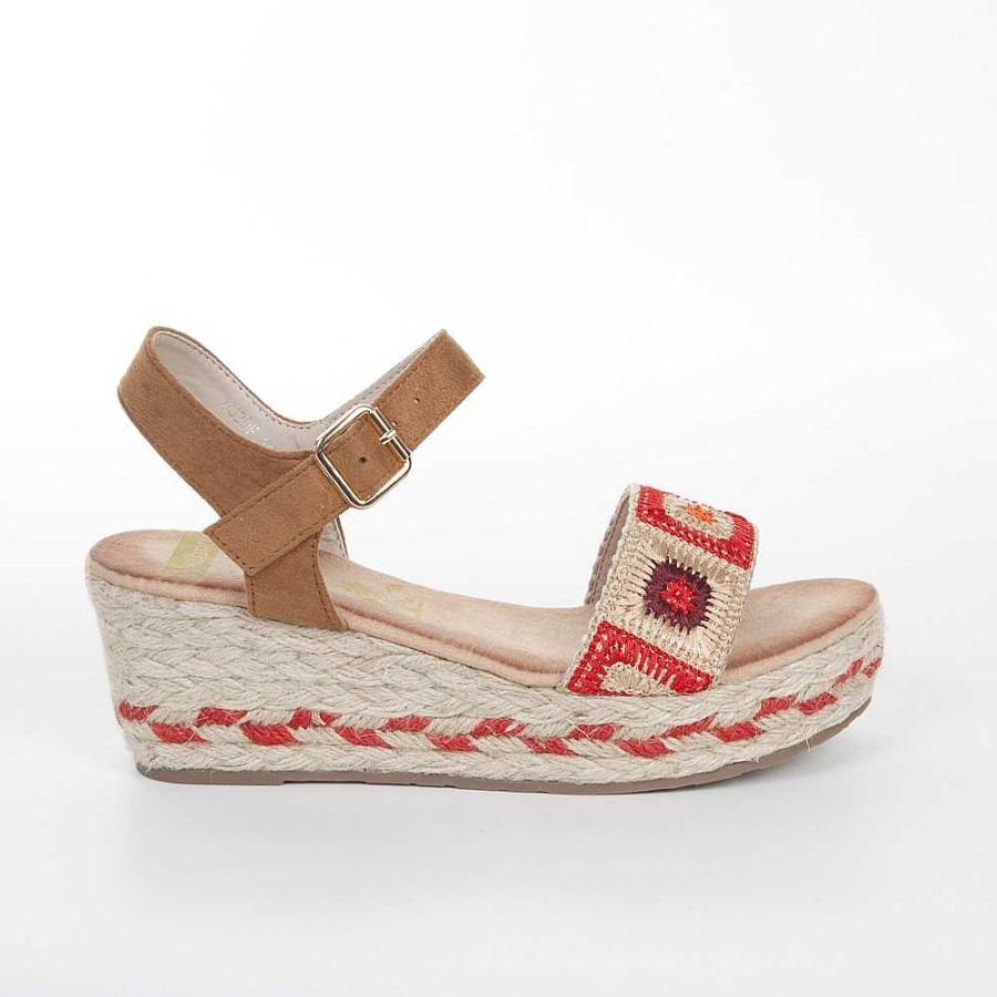 Women Calzaro Sandals|Espadrilles | Esparto Crib Sandal 632 Red