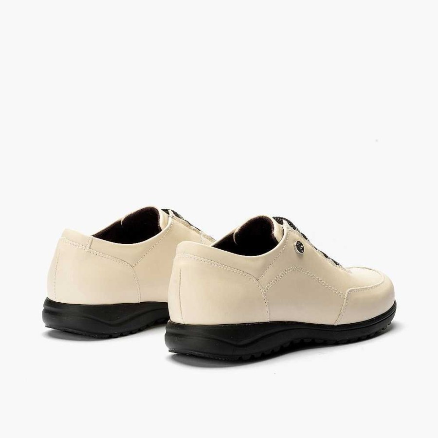 Women Calzaro Lace-up shoes | Sports Shoes In Plain Napa With Elastics 2510 Ice Cream