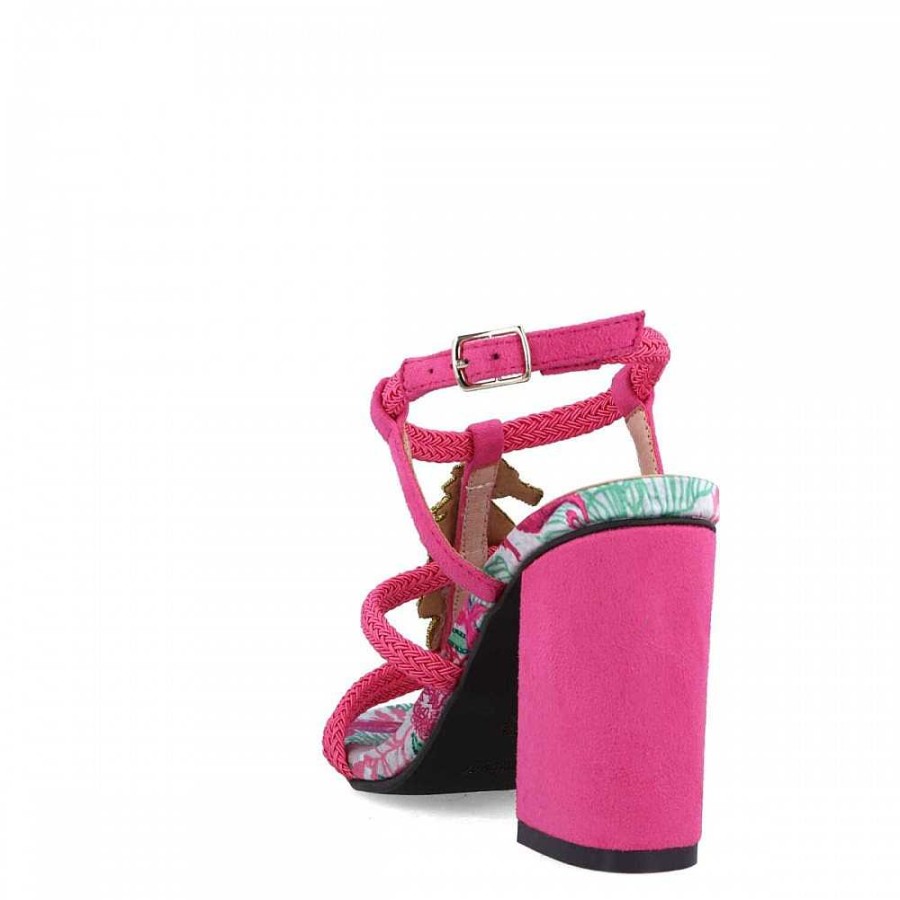 Women Calzaro Heeled shoes | Sandal Shoe 22861 Efeso Pink Green