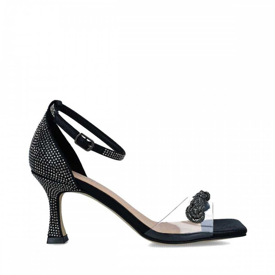 Women Calzaro Heeled shoes | Peep Toe Dress Shoe 23825 Perseus Black