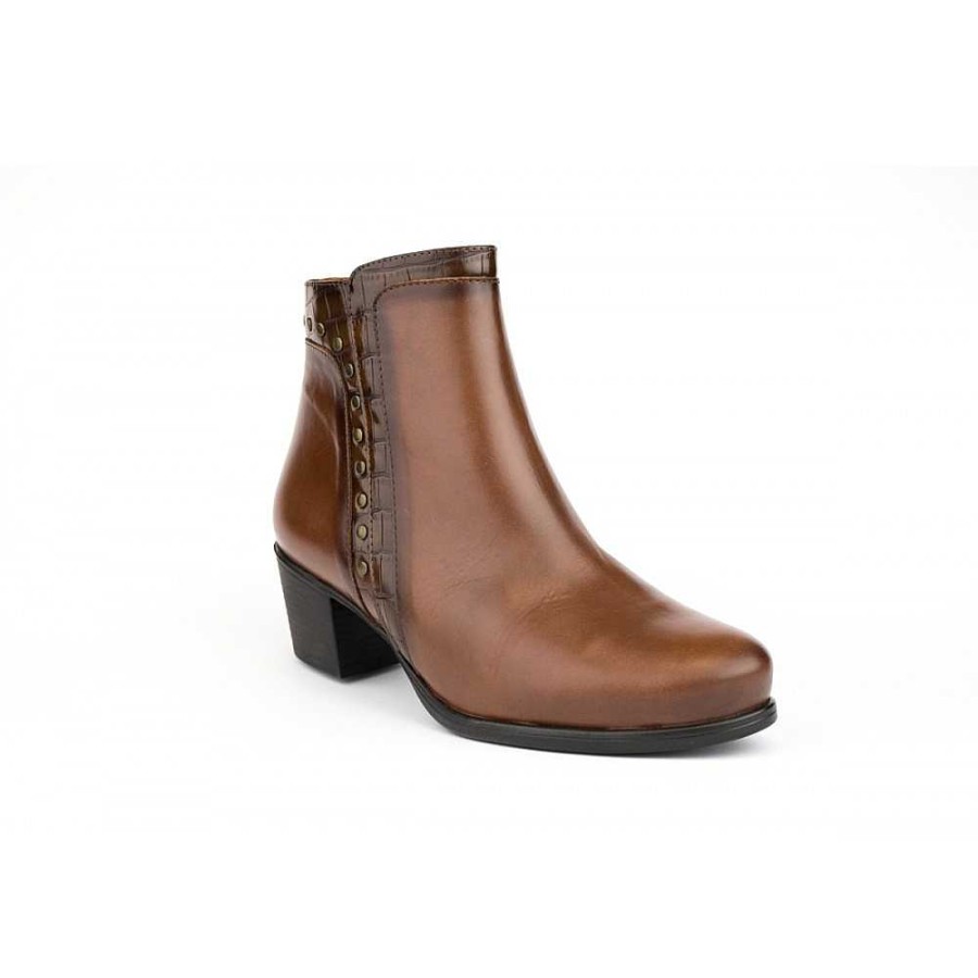 Women Calzaro Comfort|Women's Boots and Ankle Boots | Neus 15 Siena Brown Ankle Boot