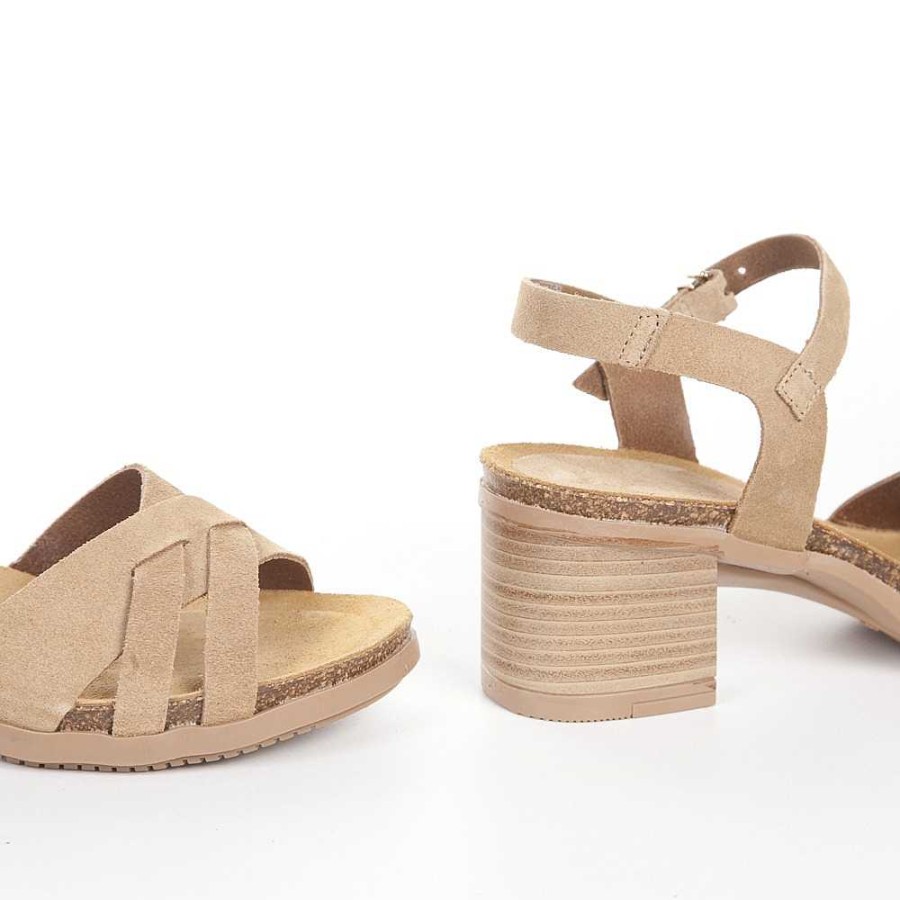 Women Calzaro Bios Sandals|Sandals | Soller 001 Sand Beige Heeled Sandal.