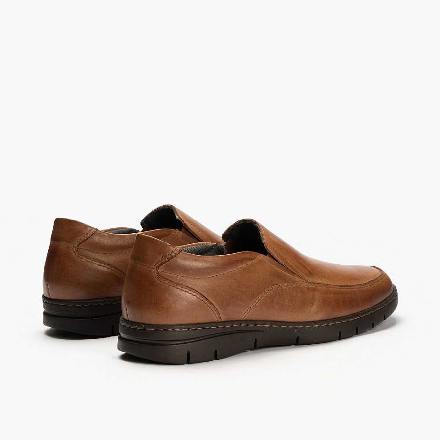 Men Calzaro Mocasines | Manoletina Men's Mocasin Shoes 109 Light Brown