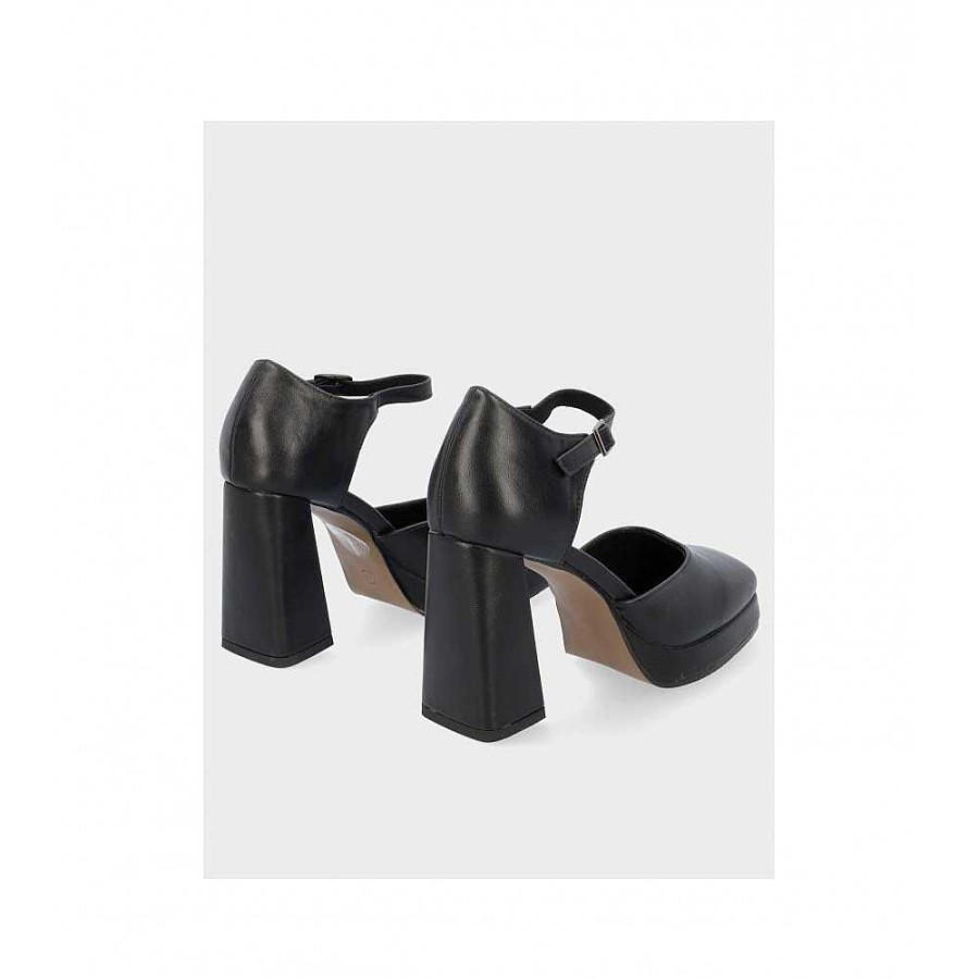 Women Calzaro Heeled shoes | Napa Platform Open Shoe 23172 Black.