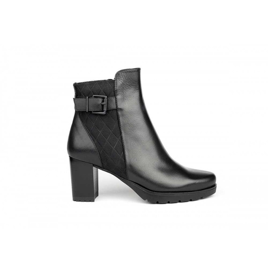 Women Calzaro Comfort|Women's Boots and Ankle Boots | Leury 11 Combined Black Ankle Boot