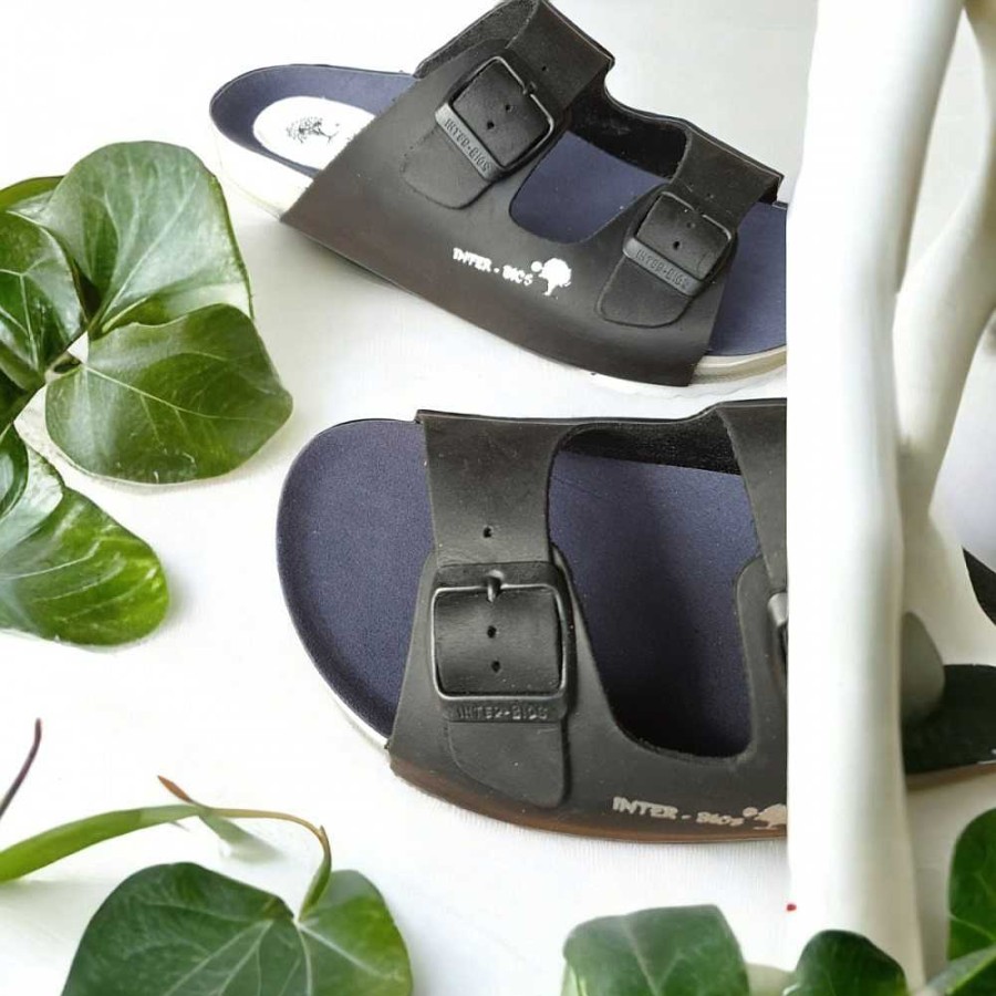 Women Calzaro Bios Sandals | Two Buckle Sandal 4105 In Black.