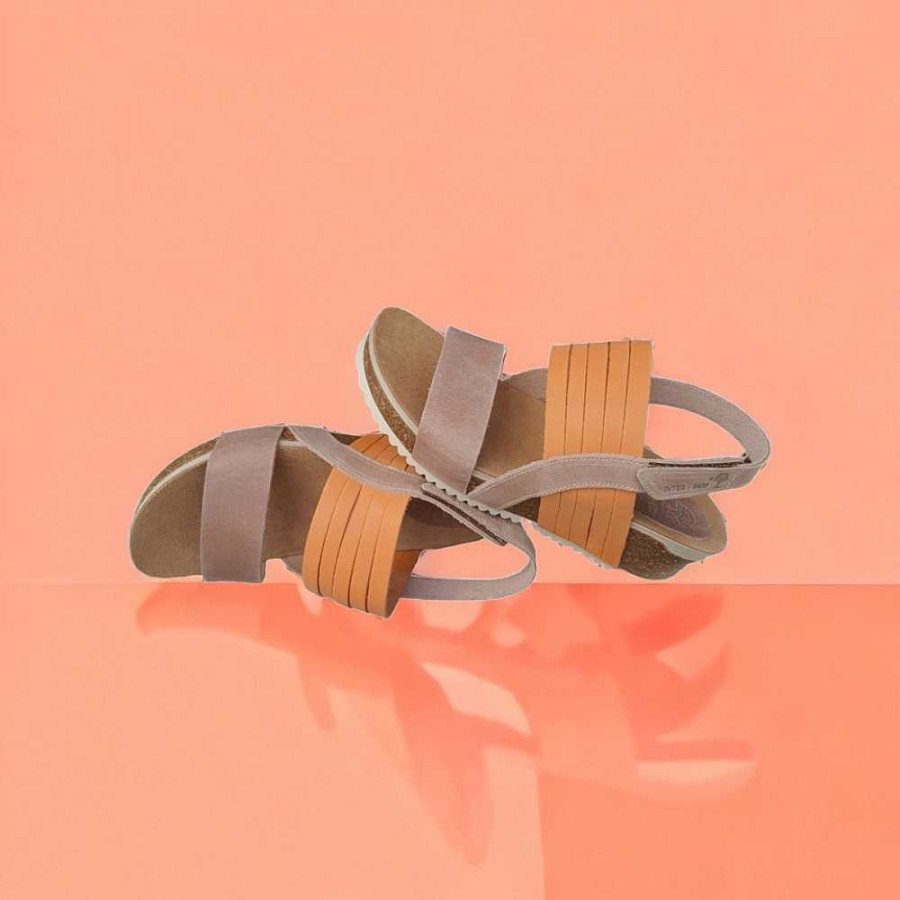 Women Calzaro Bios Sandals | Sandal 5811 In Orange And Beige.