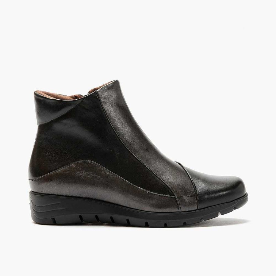 Women Calzaro Low boots and ankle boots | Combined Napa Ankle Boot 2301 Combined Black and Lead