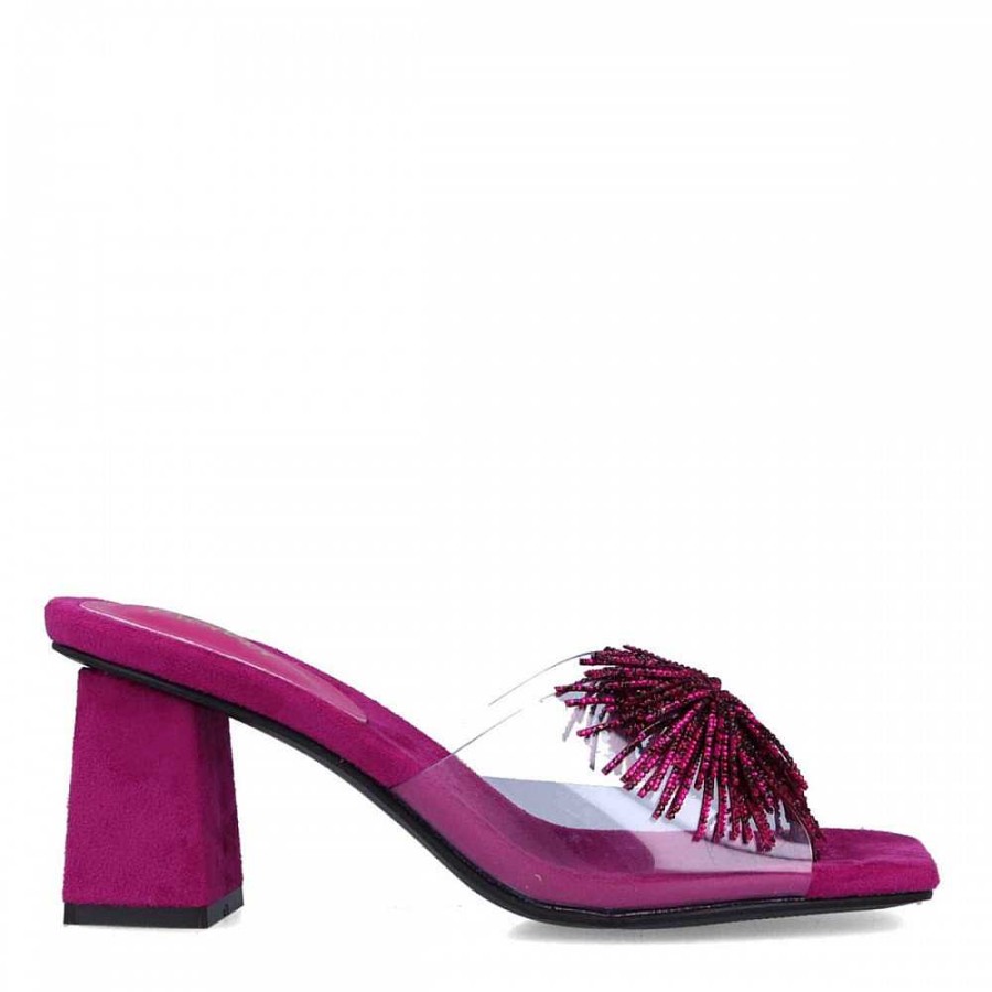 Women Calzaro Heeled shoes | Mule Sandal Shoe 22893 Violet