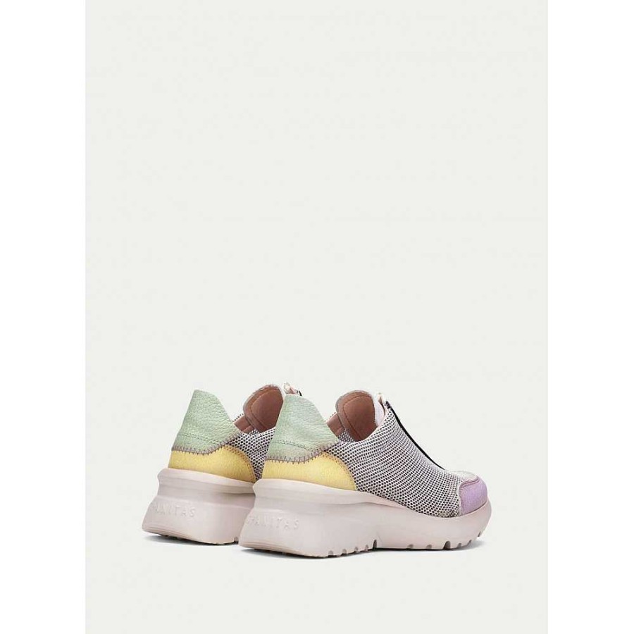 Women Calzaro Sneakers | Polinesia Sports 232605 White-Lavender-Lemon.