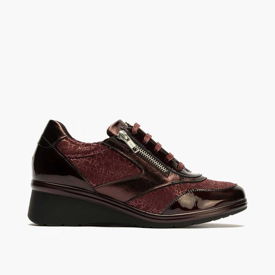 Women Calzaro Sneakers|Comfort|Casual | Sports Shoe With Lycra For Women 5325 Burgundy Color