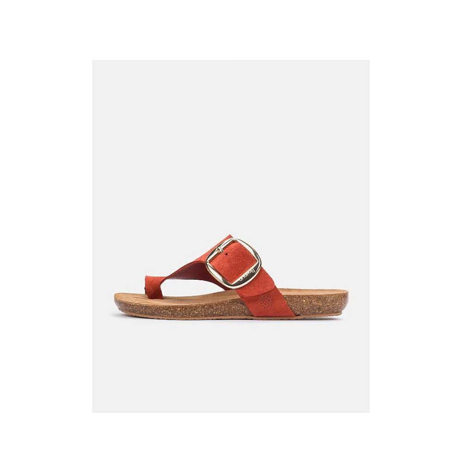 Women Calzaro Bios Sandals | Flat Sandal Ibiza 205 Orange Tile