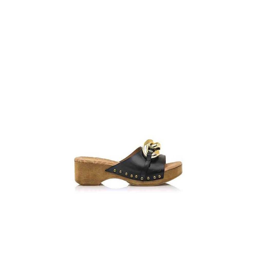 Women Calzaro Clogs | Heeled sandal 51575 Elois Black