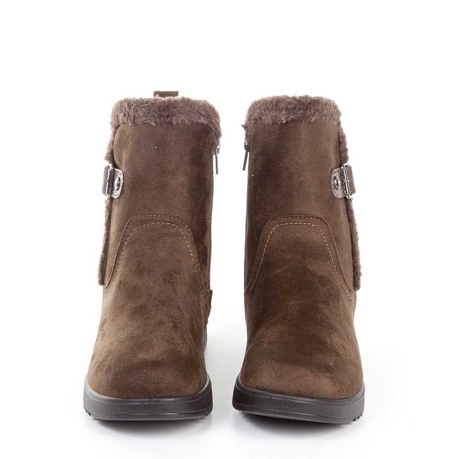 Women Calzaro Fur boots | Boots Hair 22411 Taupe.