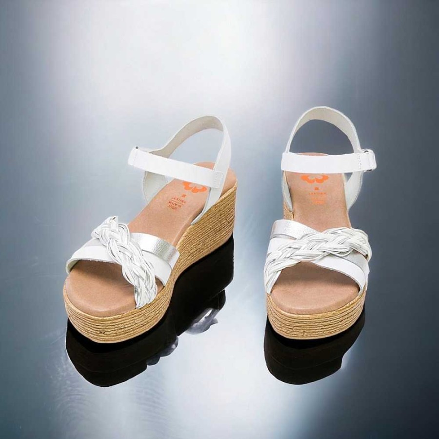 Women Calzaro Sandals | Cuna Leather Sandal 2961 White Silver Irene.