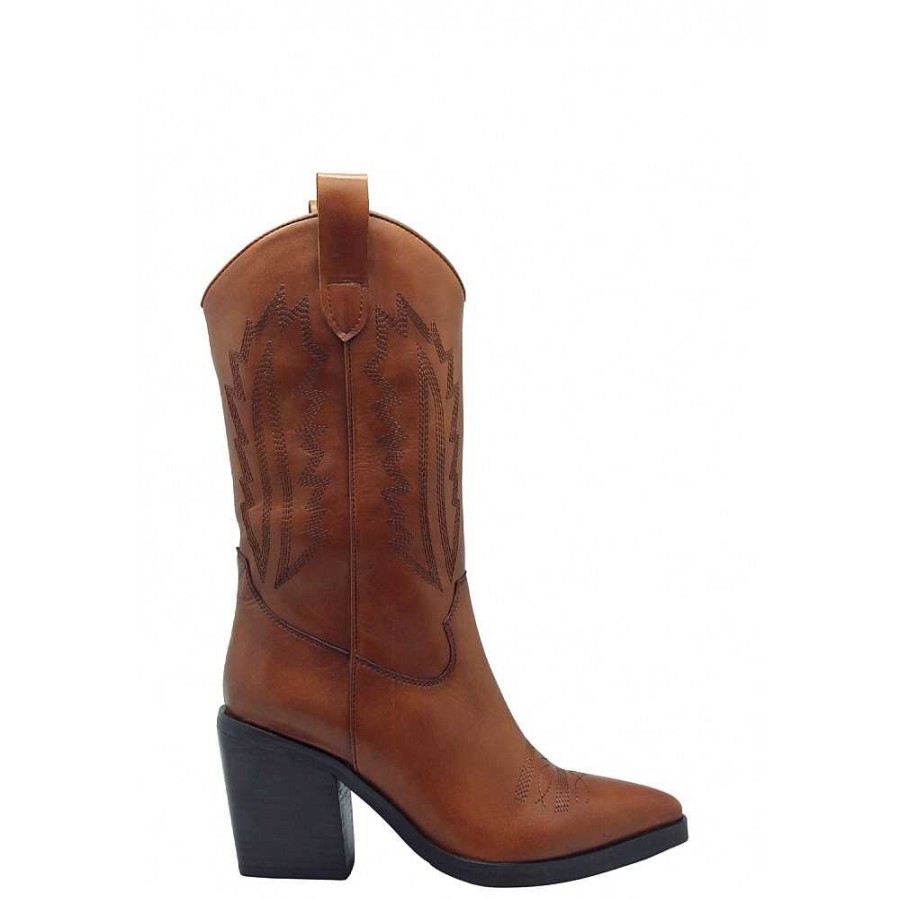 Women Calzaro Casual|Cowboy Boots|Low Boots and Ankle Boots | Cowboy Boot 23957 Leather