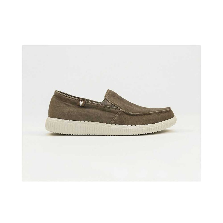 Men Calzaro Casual sneakers | Casual Moccasin Shoe 150-S Canvas Taupe