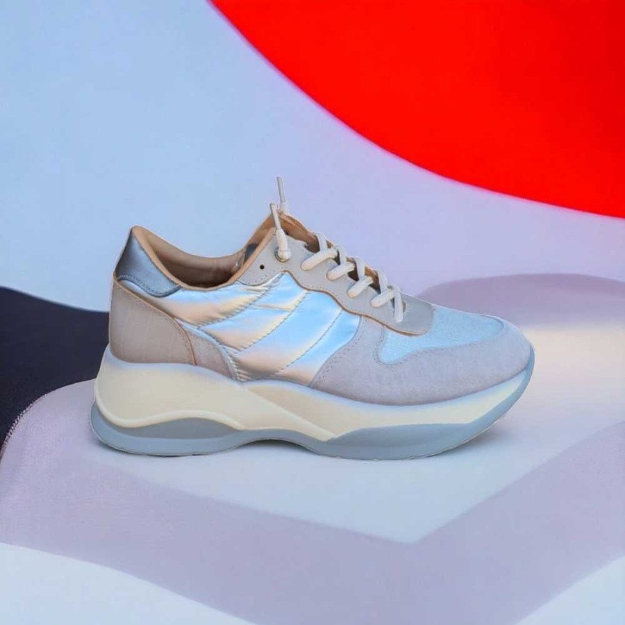 Women Calzaro Lace-up shoes|Sneakers|Casual | Casual Sneaker Shoe 2712 Silver