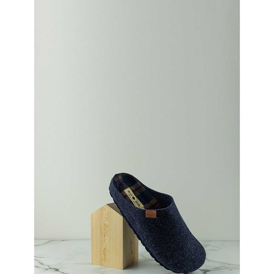 Men Calzaro Slippers | Bios House Slippers 78484 Blue