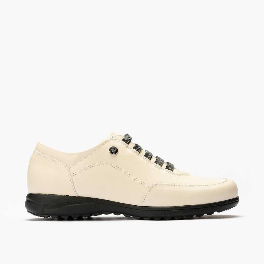 Women Calzaro Lace-up shoes | Sports Shoes In Plain Napa With Elastics 2510 Ice Cream