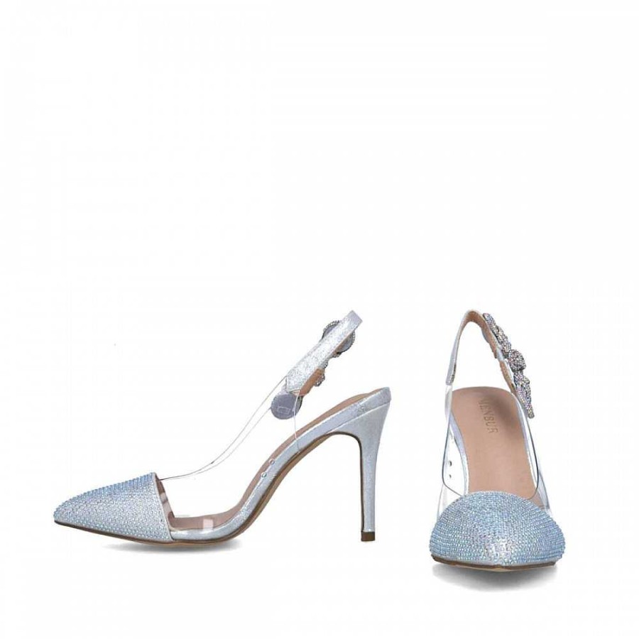 Women Calzaro Heeled shoes | Dress Shoe 23821 Perseus Silver