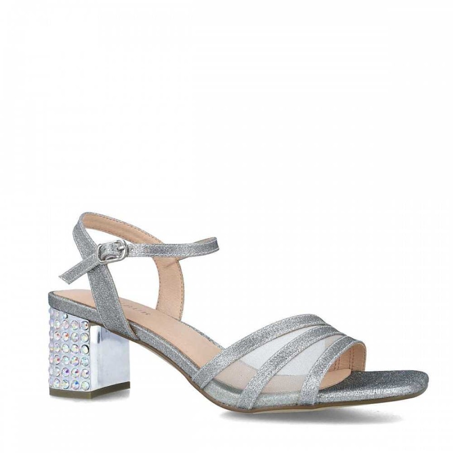 Women Calzaro Heeled shoes | Sandal Shoe 23357 Carnelian Silver