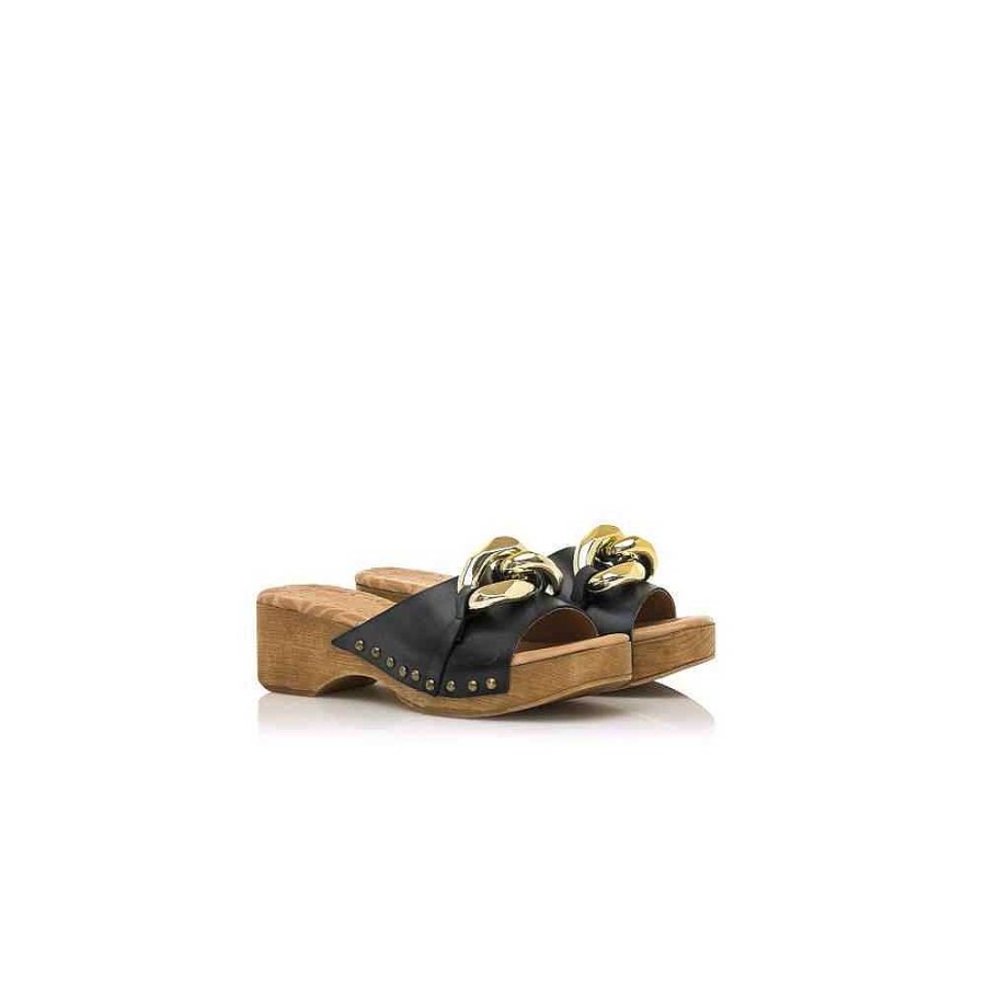 Women Calzaro Clogs | Heeled sandal 51575 Elois Black