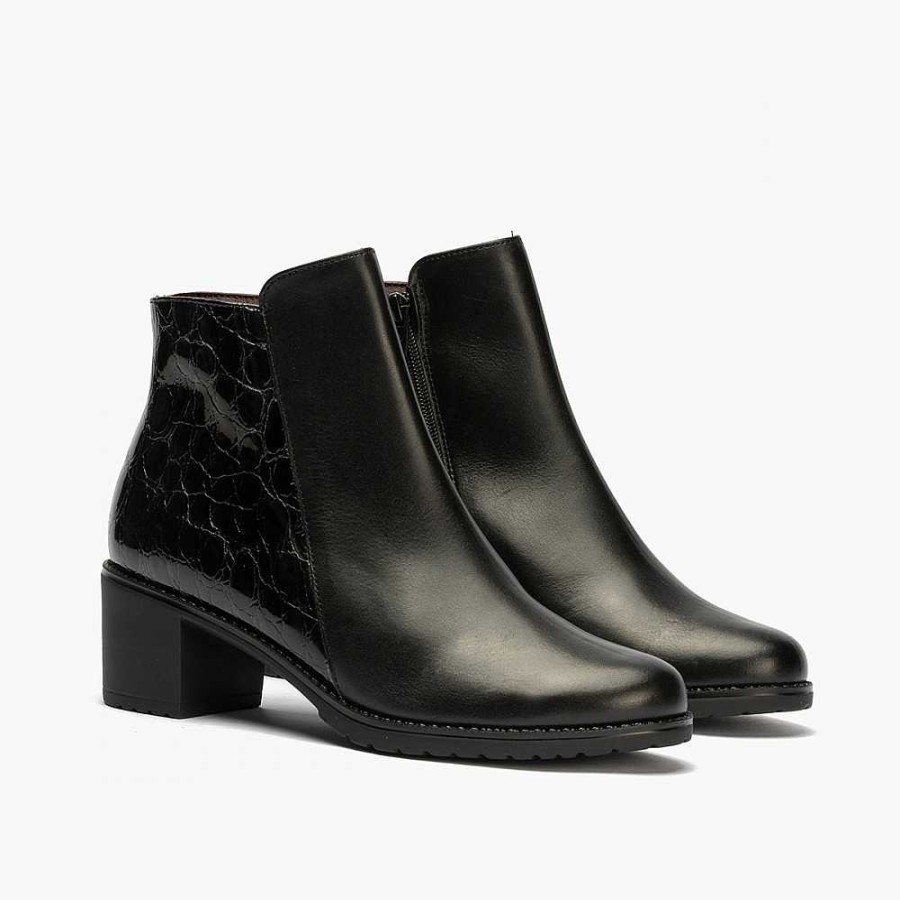 Women Calzaro Comfort|Women's Boots and Ankle Boots | Ankle Boot 5333 Medium Heel Color Black For Women