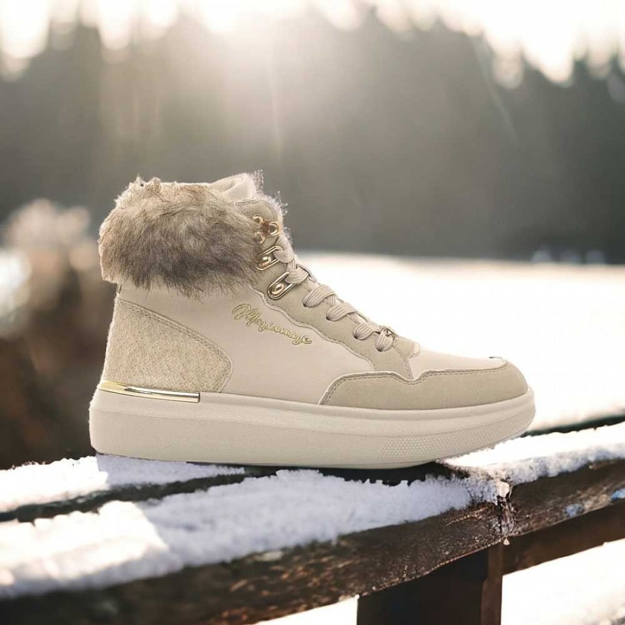 Women Calzaro Sports|Casual|Fur Boots|Low Boots and Ankle Boots | Women's Sports Shoes 63358 Varese Beige