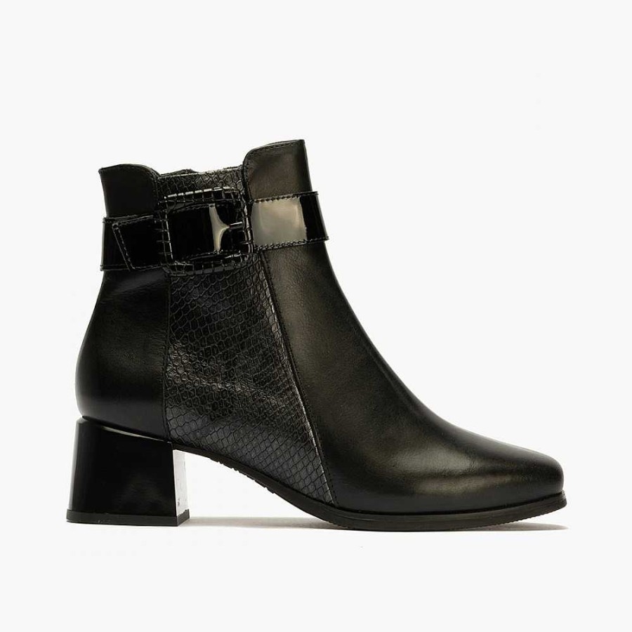 Women Calzaro Comfort|Women's Boots and Ankle Boots | Women's Boots 5414 Black With Medium Heel