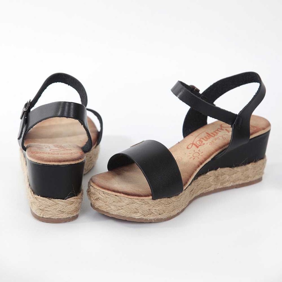 Women Calzaro Sandals|Espadrilles | Esparto Cradle Sandal 329 Black