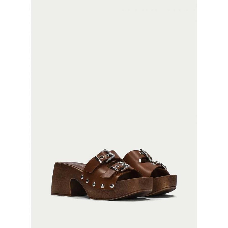 Women Calzaro Clogs | Heeled Sandal221908 Karina Leather