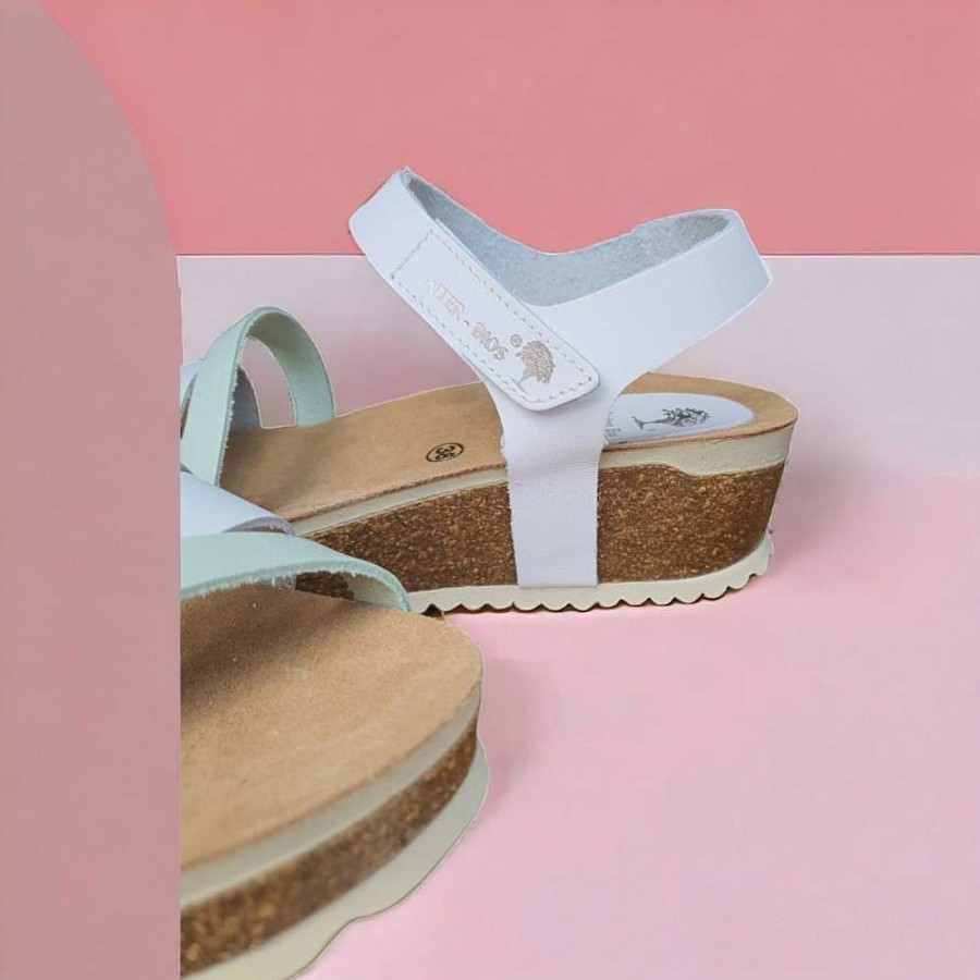 Women Calzaro Bios Sandals | Sandal 5803 In White And Apple.