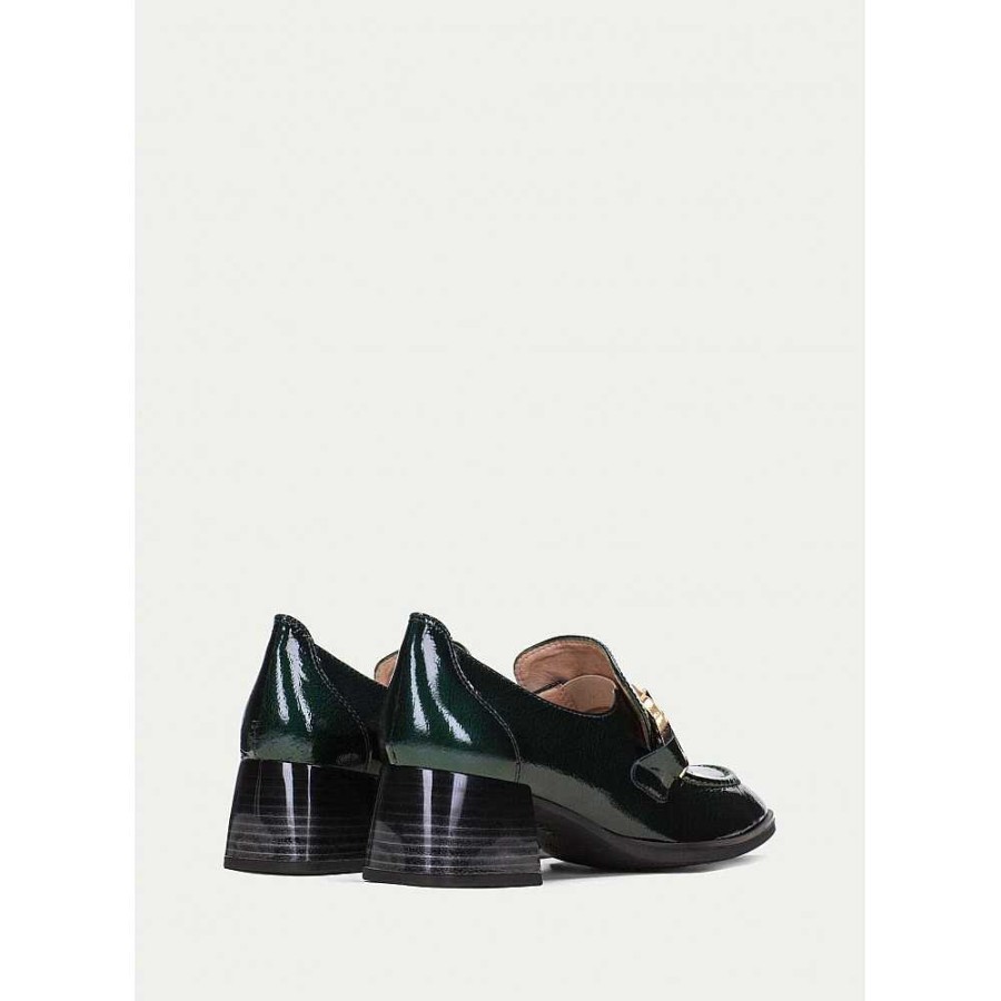 Women Calzaro Heeled shoes|Loafers|Casual|Comfort | Moccasin 232992 Charlize Rio Forest Green