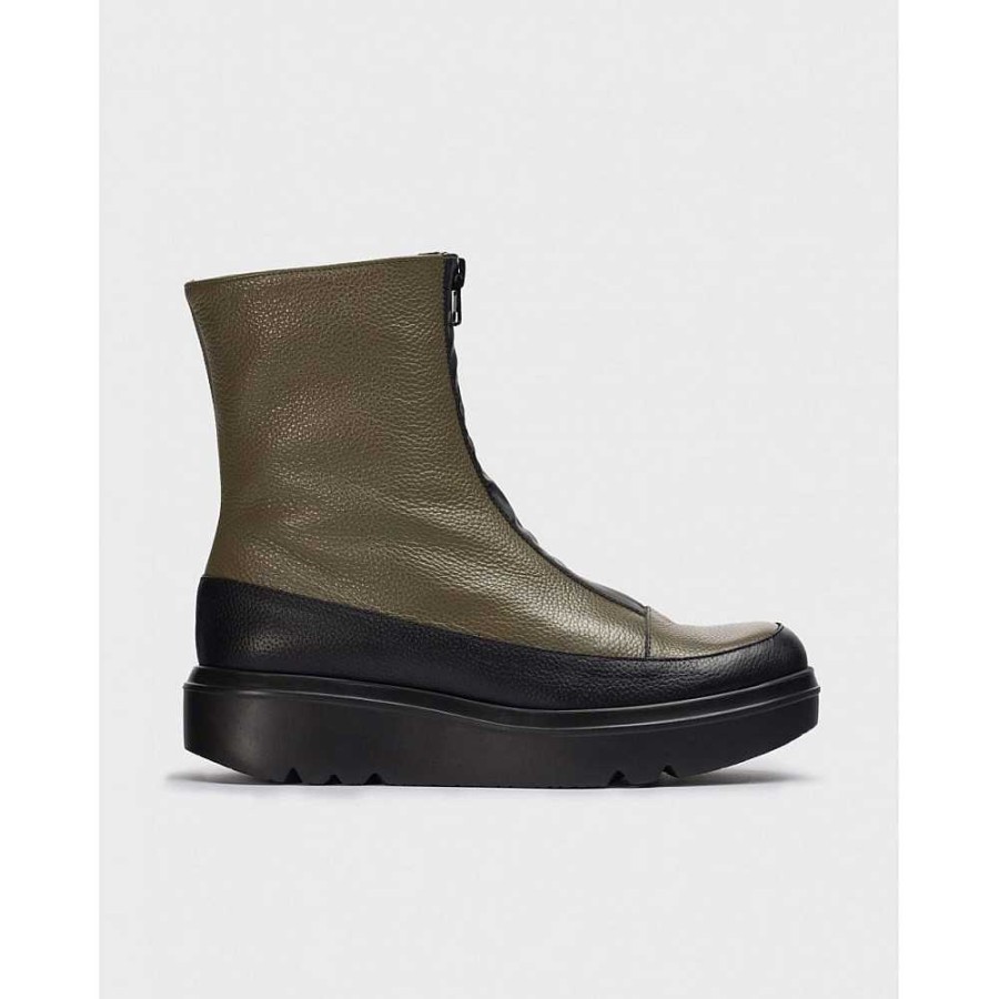 Women Calzaro Comfort|Casual|Women's Boots and Ankle Boots | Livia 2802 Olive Ankle Boot