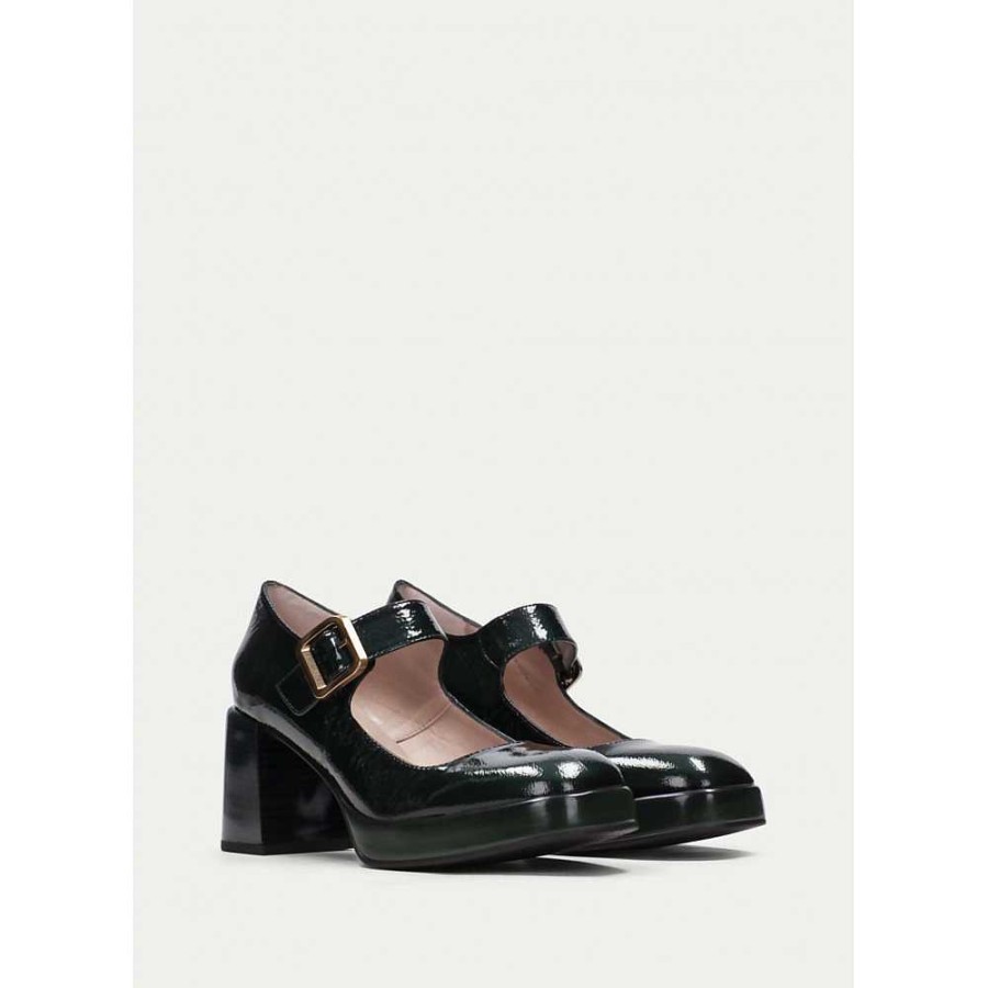 Women Calzaro Heeled shoes|Loafers|Casual | Mary Jane 233001 Tokio Forest Verde