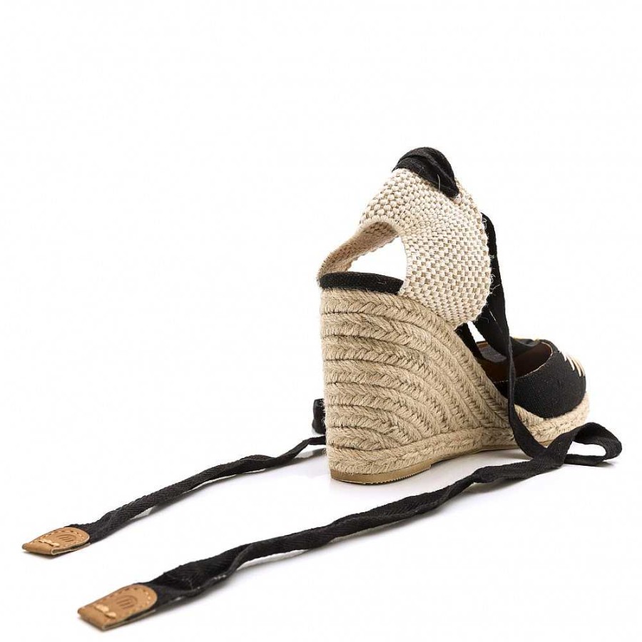 Women Calzaro Espadrilles | Louisa Jute Crib Espadrille 52799 Black