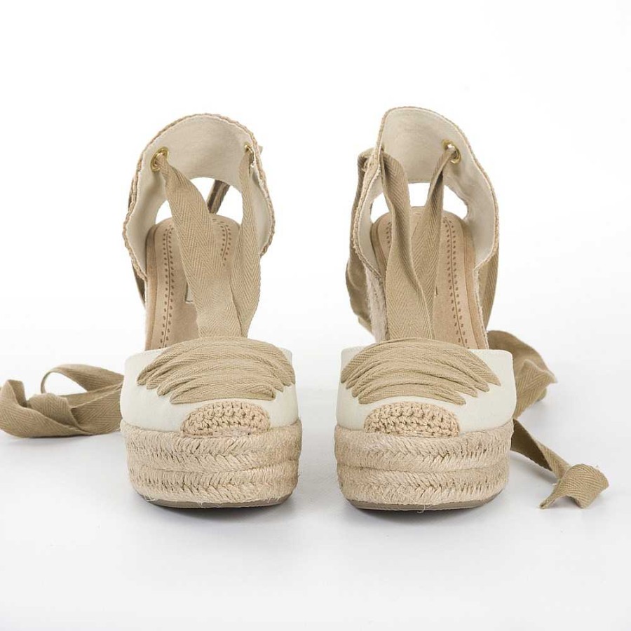 Women Calzaro Espadrilles | Jute Crib Sandal 2301 Camel.