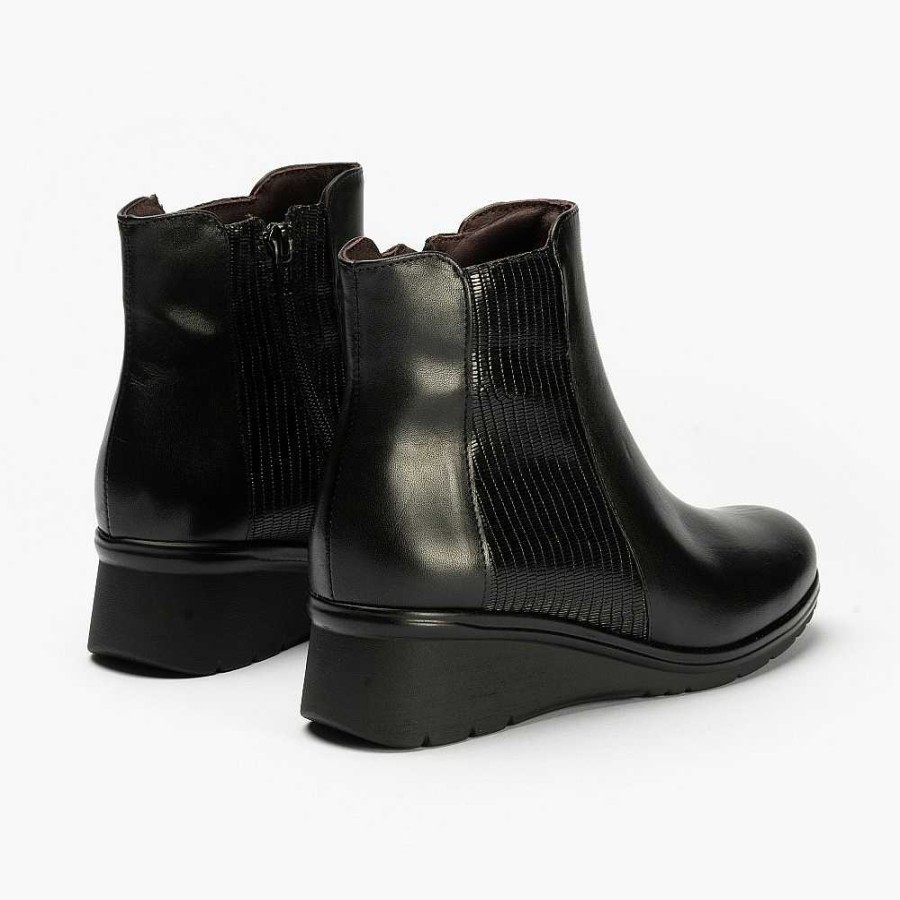 Women Calzaro Comfort|Women's Boots and Ankle Boots | Boots 1626 Cuna Micro Lucido/Tejus Black