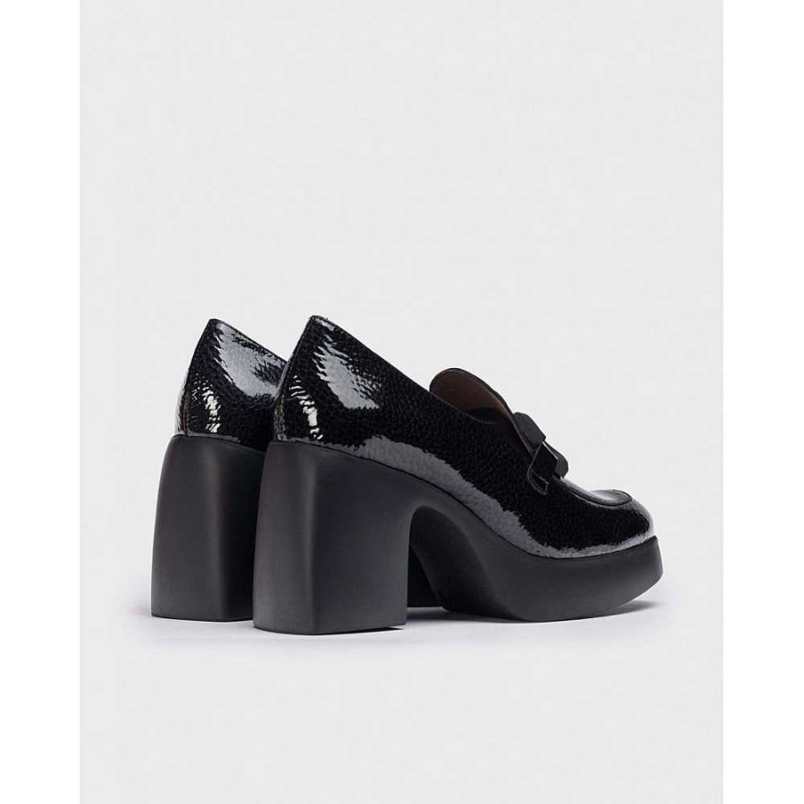 Women Calzaro Heeled shoes|Loafers|Casual | Platform Moccasin Heel 4941 Tucson Black