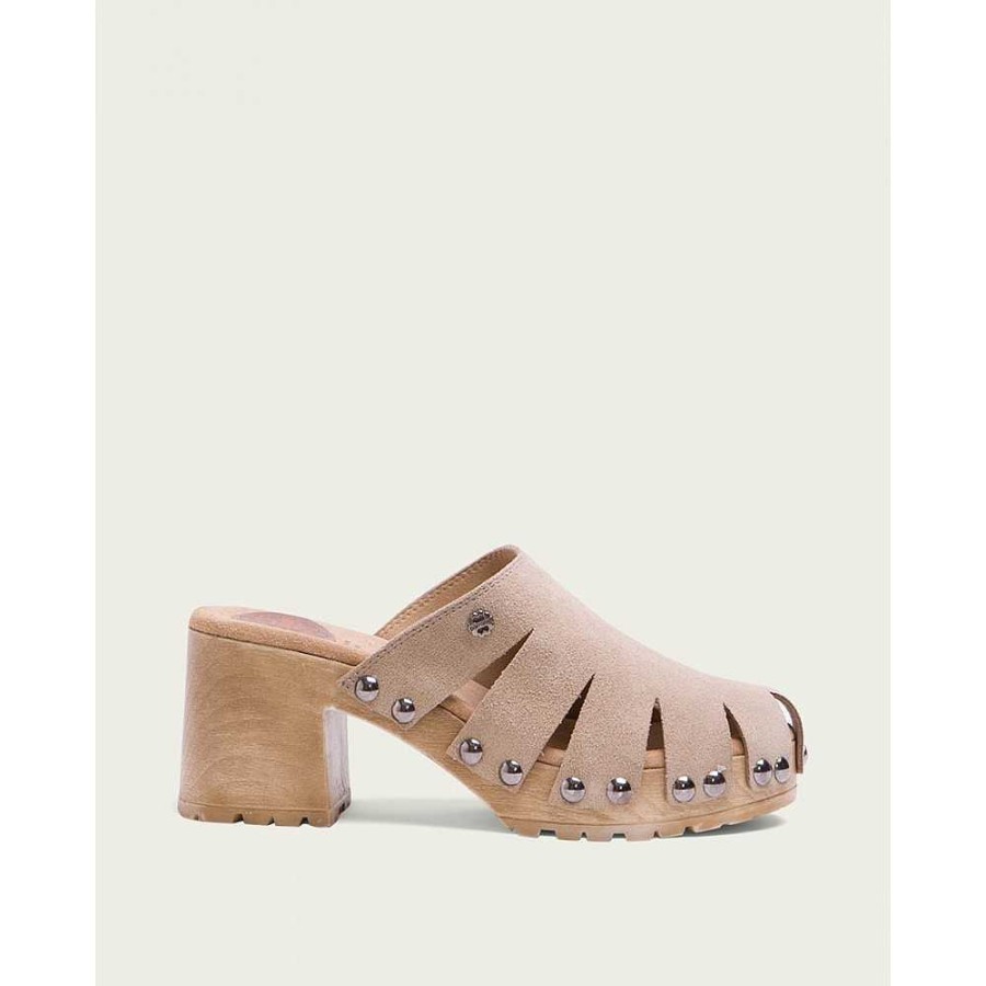 Women Calzaro Clogs | Women's Sand Suede Clog Gia 2880.