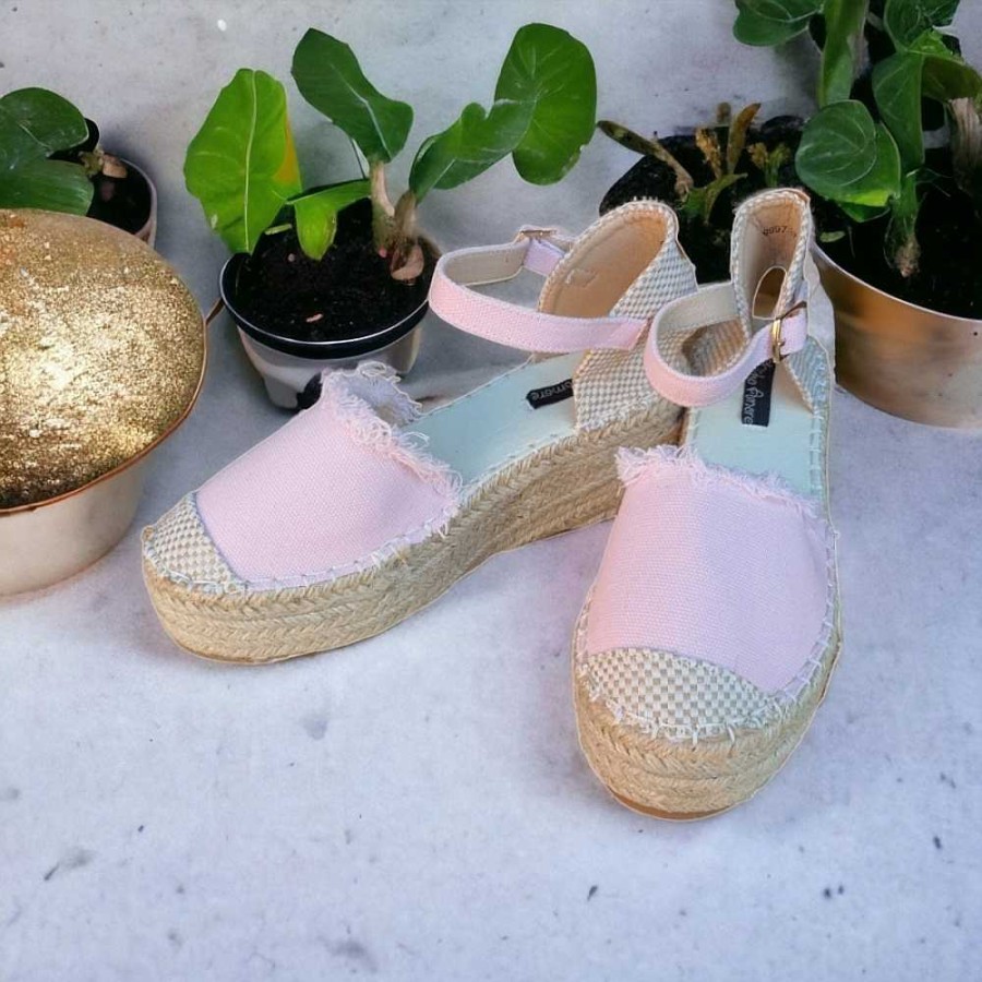 Women Calzaro Espadrilles | Half Jute Cradle Espadrille 9897 Pink