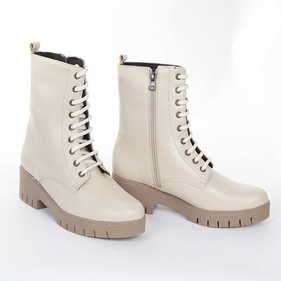 Women Calzaro Casual|Low boots and ankle boots | Lace Boot 36 Ice Cream