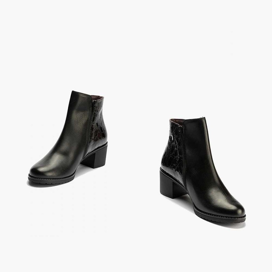 Women Calzaro Comfort|Women's Boots and Ankle Boots | Ankle Boot 5333 Medium Heel Color Black For Women