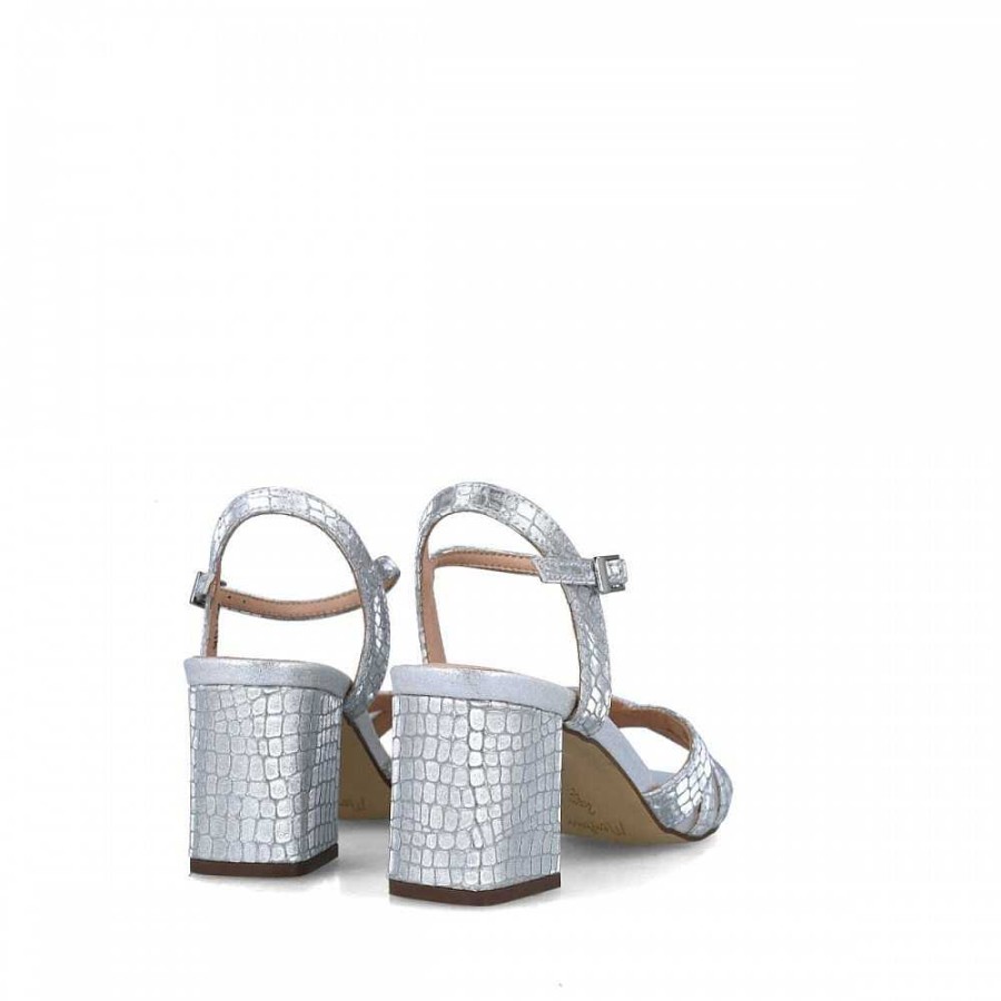 Women Calzaro Heeled shoes | Sandal 23708 Corona Australis Silver