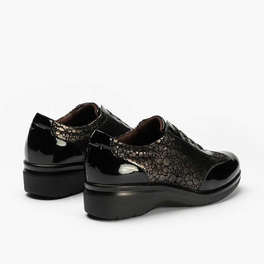 Woman Calzaro Comfort | Sneakers 1612 Classic Patent Leather/Metropoli Black