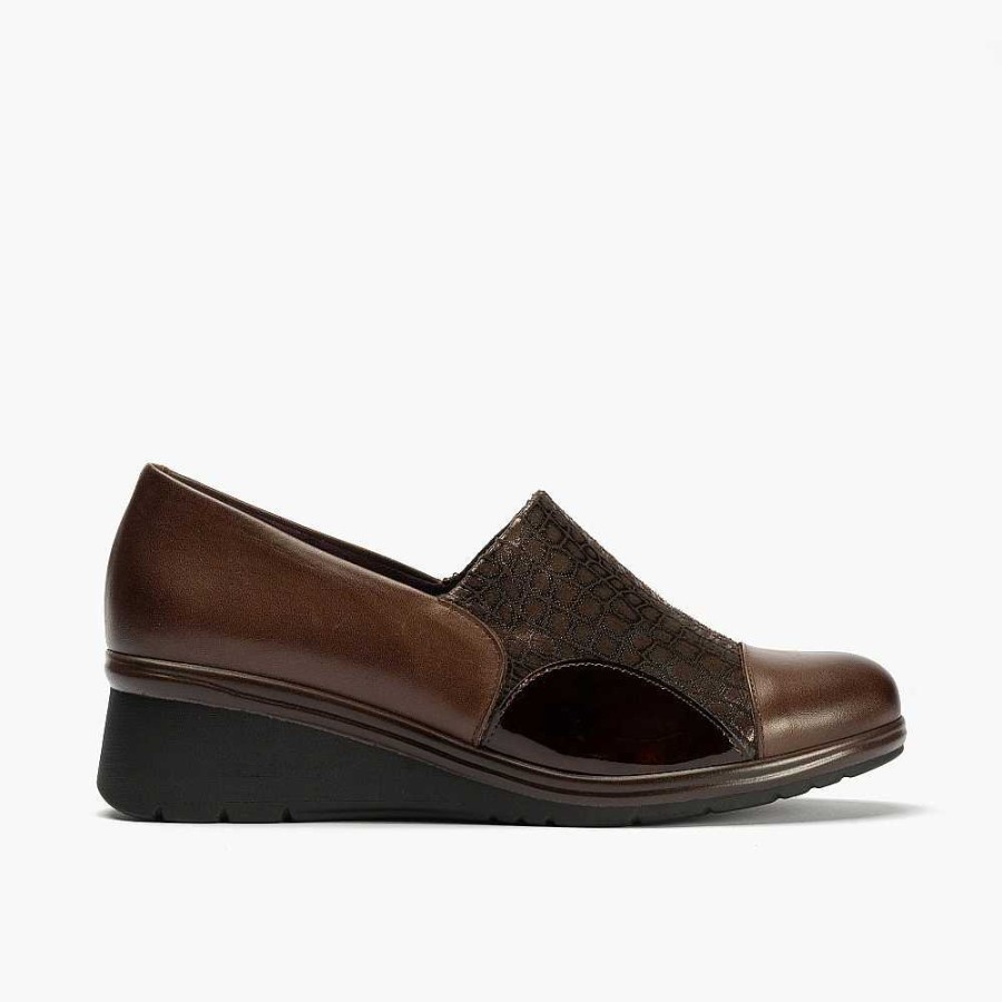 Woman Calzaro Comfort | Crib 1622 Micro Lucido/Arca/Patent Brown