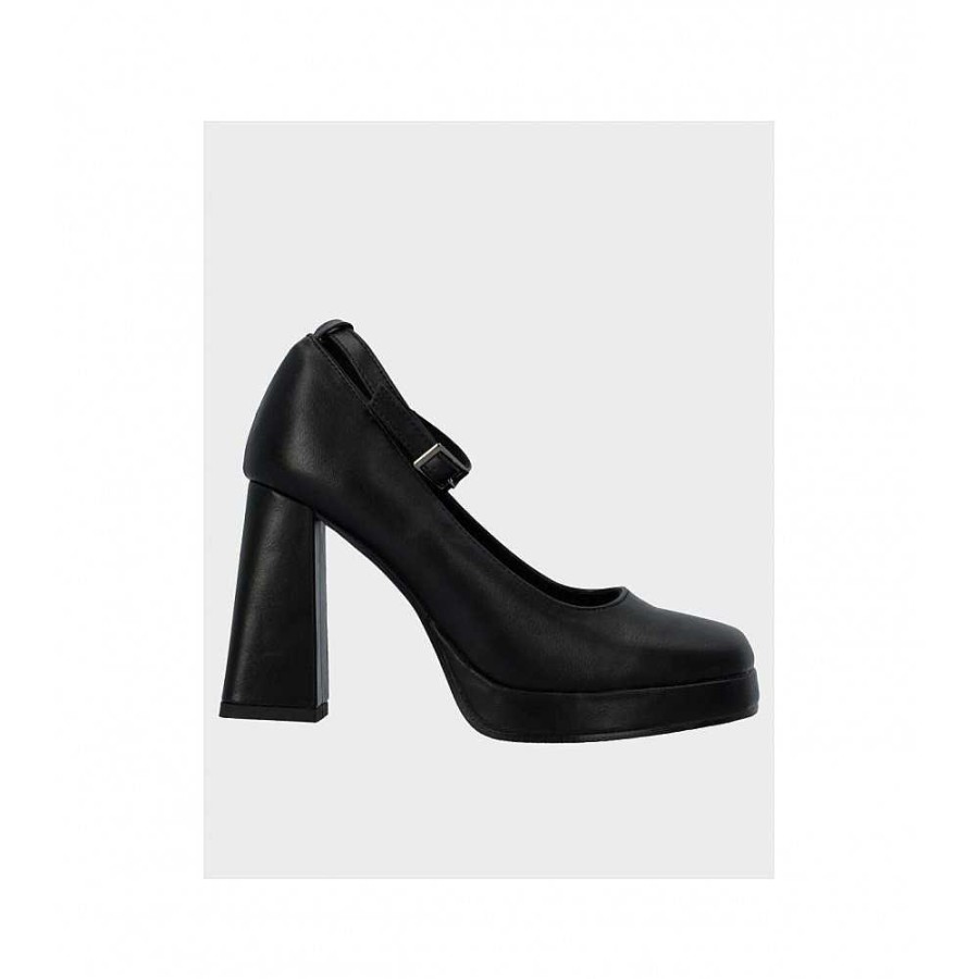 Women Calzaro Heeled shoes | Napa Platform Bracelet Shoe 23175 Black.